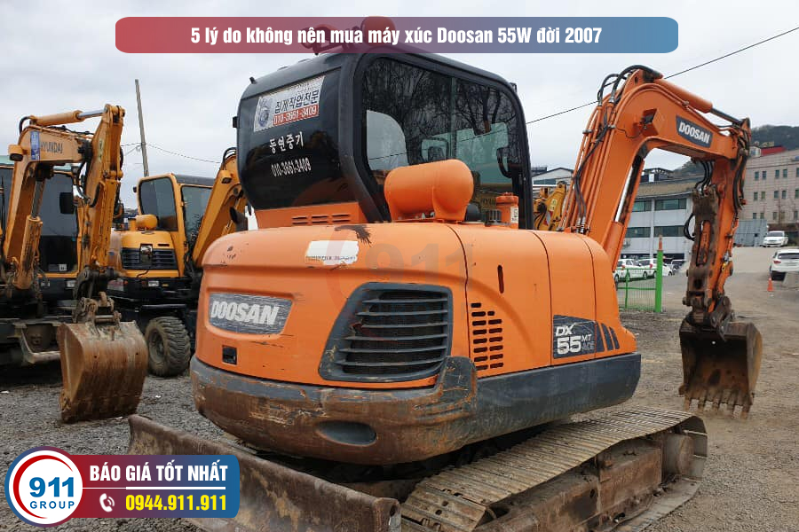 Hình ảnh máy xúc đào Doosan 55w đời 2007