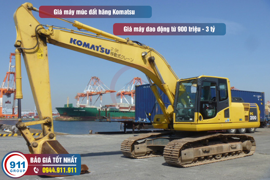 Giá máy múc đất hãng Komatsu dao động từ 900 triệu - 3 tỷ