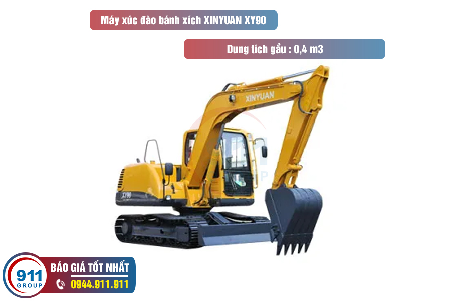 Máy xúc đào bánh xích XINYUAN XY90 gầu 0,4 m3