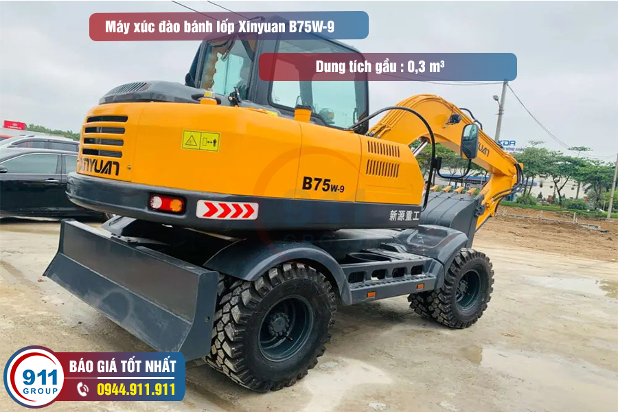 Máy xúc bánh lốp Xinyuan B75W-9