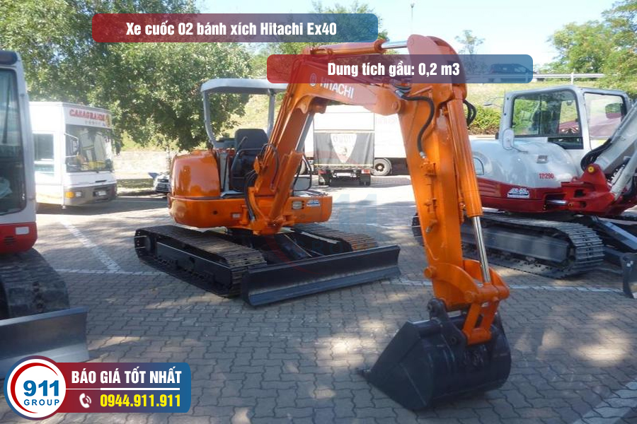 Xe cuốc 02 bánh xích Hitachi Ex40