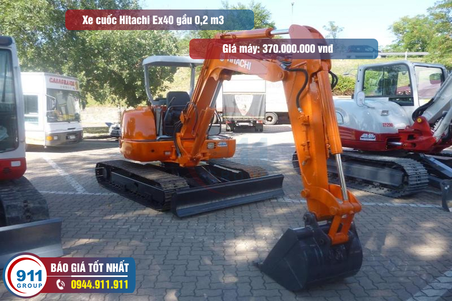 Xe cuốc Hitachi Ex40 gầu 0,2 m3