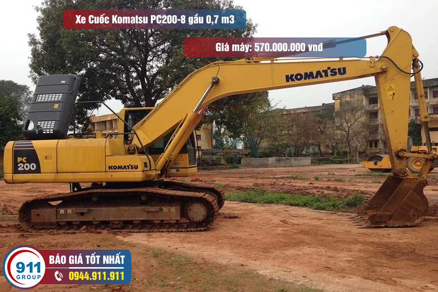 Xe Cuốc Komatsu PC200-8 gầu 0,7 m3