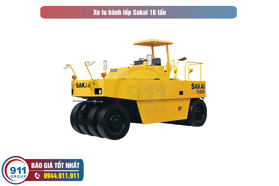 Xe lu bánh lốp Sakai 16 tấn