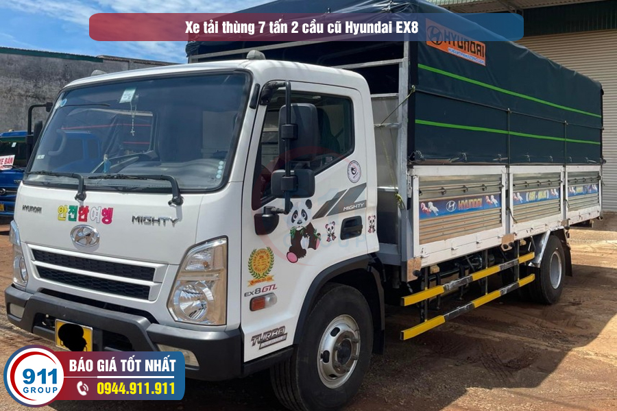 Xe tải thùng 7 tấn 2 cầu cũ Hyundai EX8
