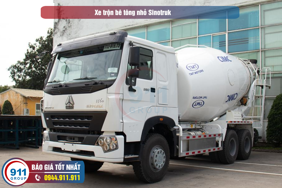 Xe trộn bê tông Sinotruk nhỏ 7 khối