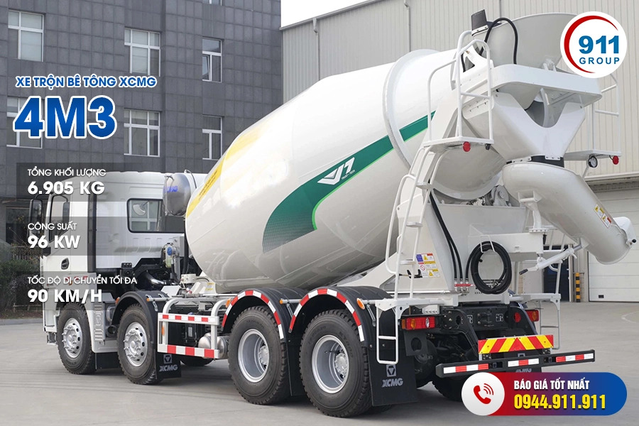 Xe trộn bê tông XCMG 4M3 xe cơ sở DONGFENG