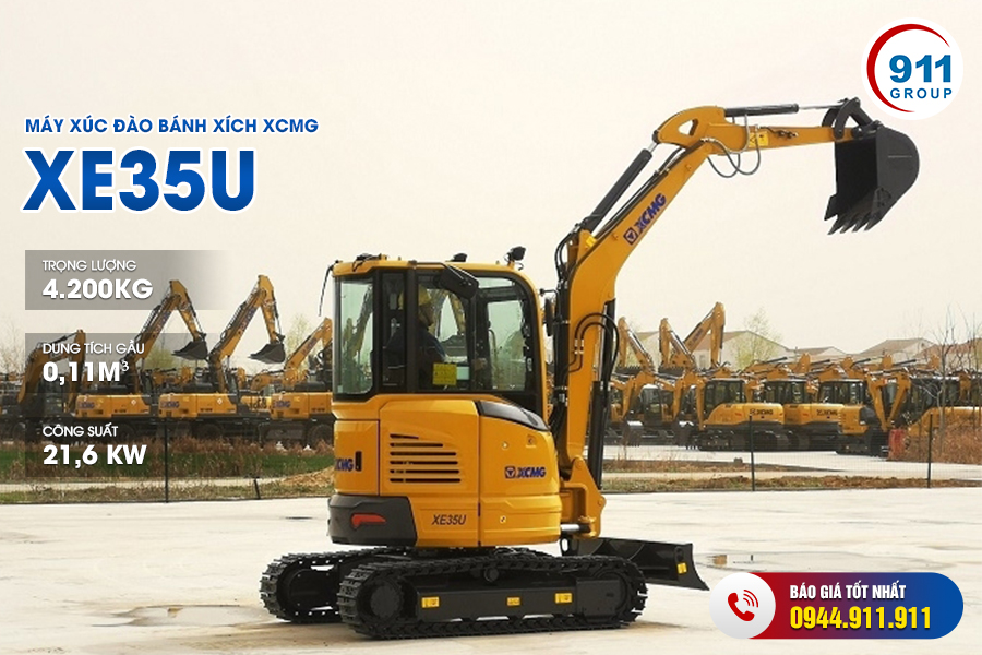 Máy xúc đào mini XCMG - Model XE35U (3.5 tấn)