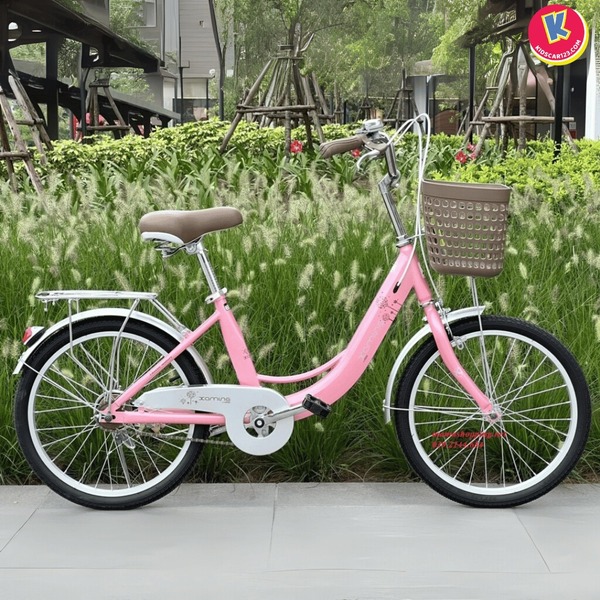 Xe đạp trẻ em màu hồng Xaming16 kiểu dáng thanh lịch, lý tưởng cho bé gái từ 7 tuổi