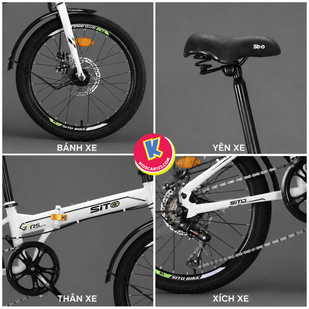 Chi tiết tay đề và líp 7 tầng của xe đạp cho bé trai Sito ST50