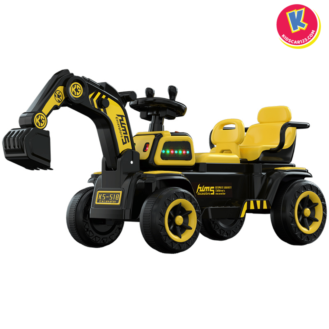 Xe điện cho bé trai màu Vàng Đen đặc trưng của máy công trình