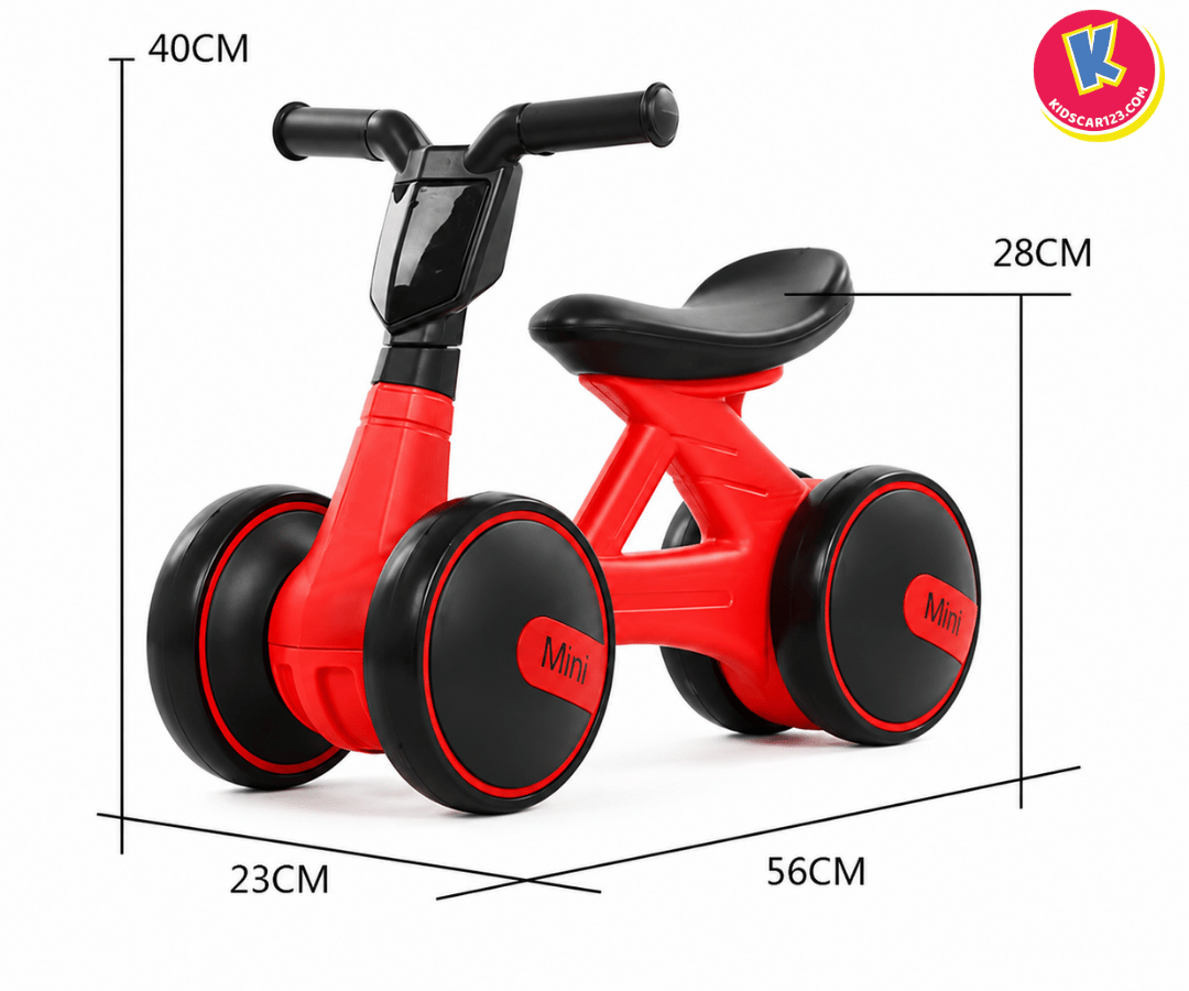 Kích thước xe chòi chân 4 bánh LS-168 nhỏ gọn