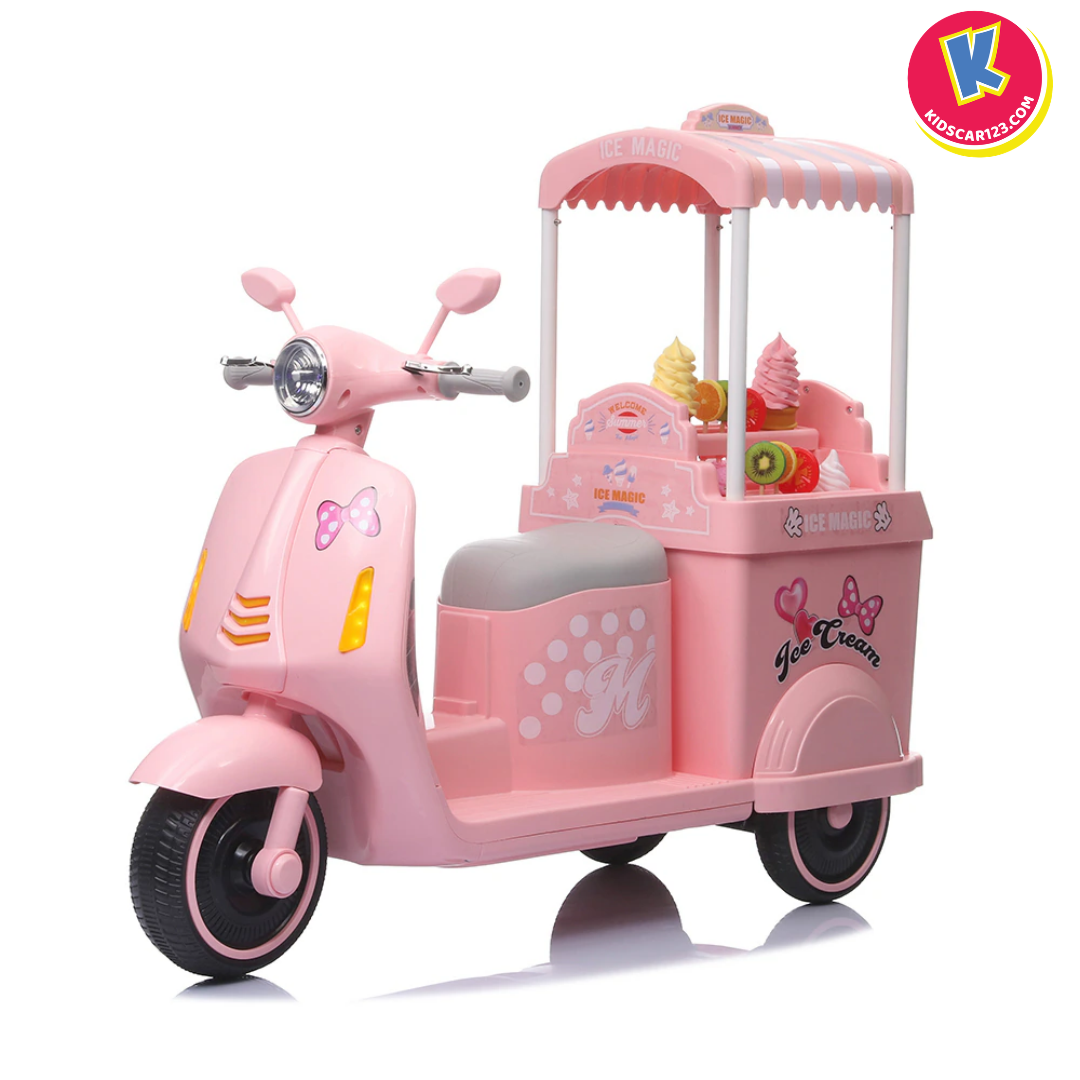Xe máy điện cho bé gái màu Hồng Baby