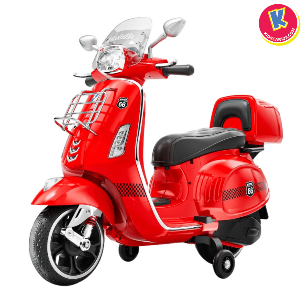 Xe điện vespa cho bé 1388-1 màu Đỏ cá tính