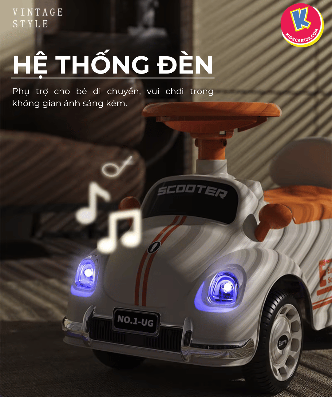 Hệ thống đèn xe chòi chân trẻ em
