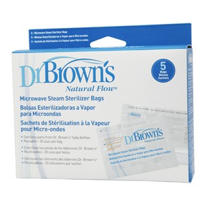 Hộp 5 túi tiệt trùng bình sữa an toàn trong lò vi sóng Dr.Brown's