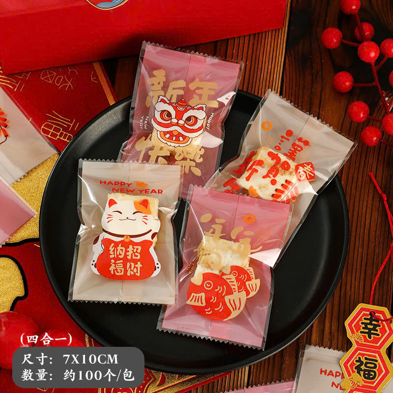 Túi hàn 7x10cm mèo lân cá - 100 túi