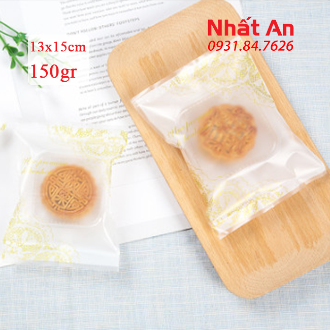 Túi hàn trung thu ren vàng 125gr 13x15cm - 100 cái