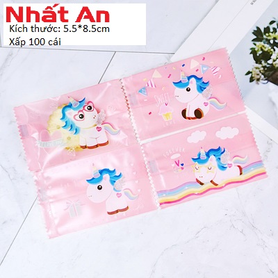 Túi hàn miệng 5x8cm Unicorn hồng - 100 túi