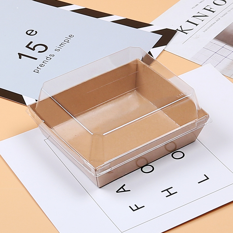 Hộp kraft nắp nhựa trong hình chữ nhật E1413