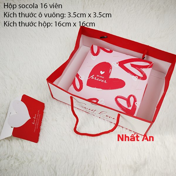 Hộp giấy đựng socola 16 viên (Có 3 mẫu) - Giá không kèm túi và tem
