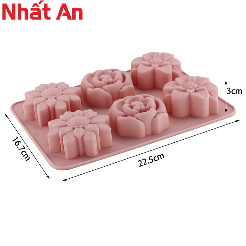 Khuôn silicone 6 hình hoa