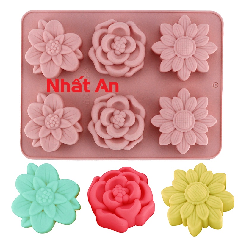Khuôn silicone 6 hình hoa