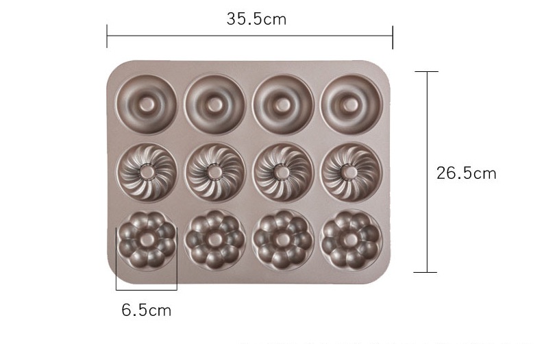 Khuôn donut chống dính 12 bánh kiểu