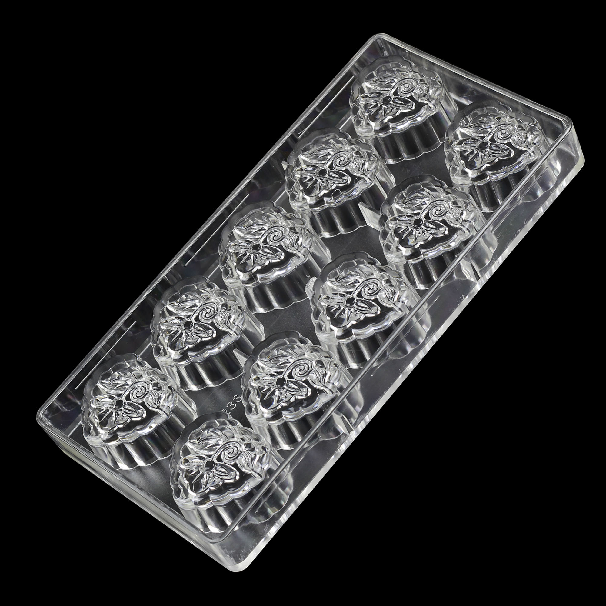 2233 - Khuôn socola bonbon hình tim hoa