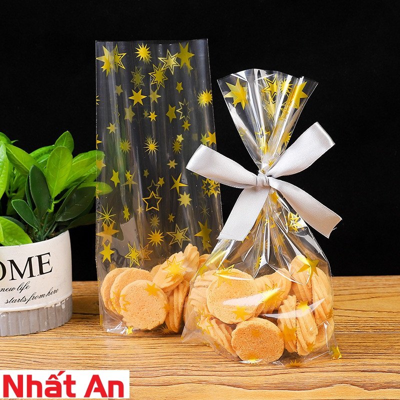Túi đựng bánh kẹo hình ngôi sao vàng 30x18cm