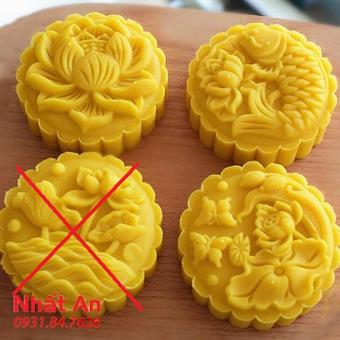 Khuôn Trung Thu 4 mặt Hoa Sen Cá Chép 200gr - 230gr