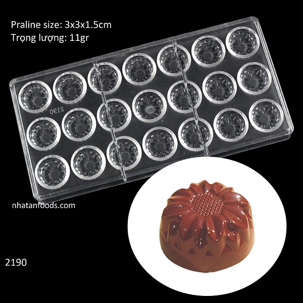 2190 - Khuôn socola bonbon hoa hướng dương