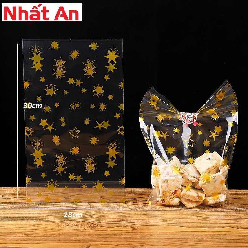 Túi đựng bánh kẹo hình ngôi sao vàng 30x18cm