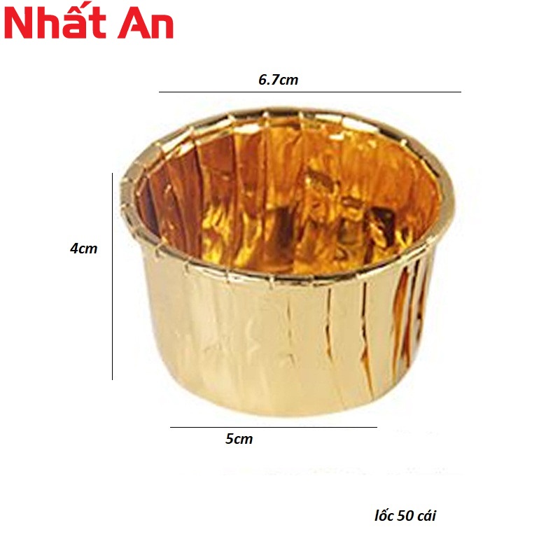 Chén giấy / cup giấy cupcake bạc và vàng - 50 cái