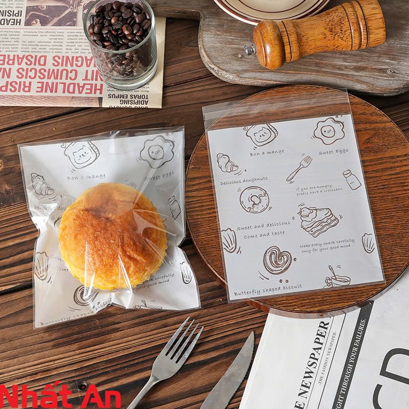 Túi dán bánh mì ngọt Sweet & Delicous 15*18*3cm