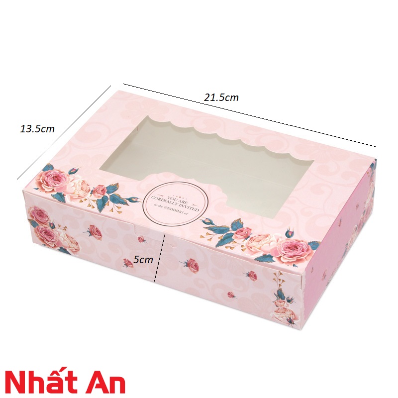 Hộp giấy đựng bánh kẹo hoa hồng size lớn