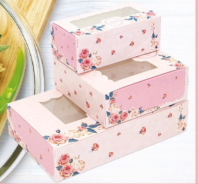 Hộp giấy đựng bánh kẹo hoa hồng size nhỏ