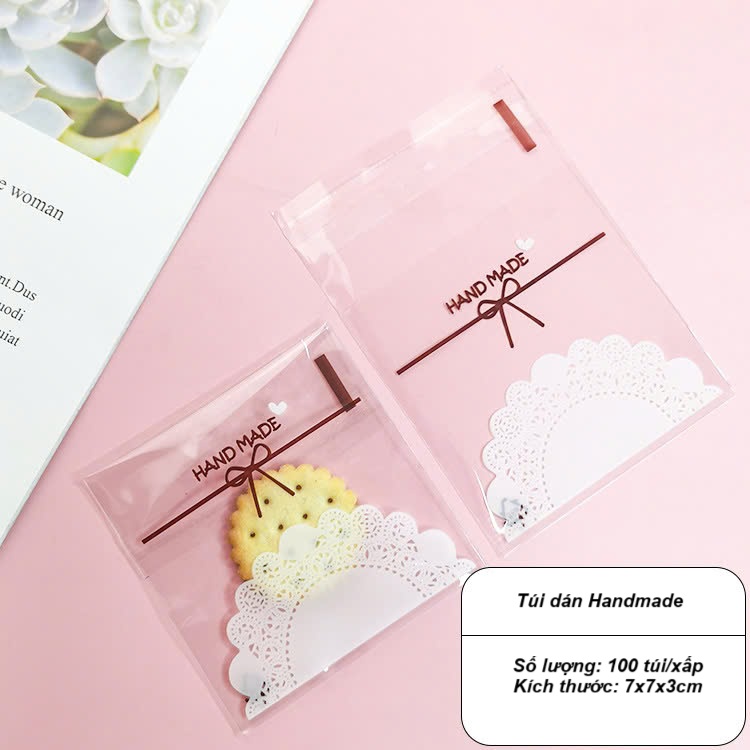 Túi dán đựng bánh kẹo Hand Made 7x7cm