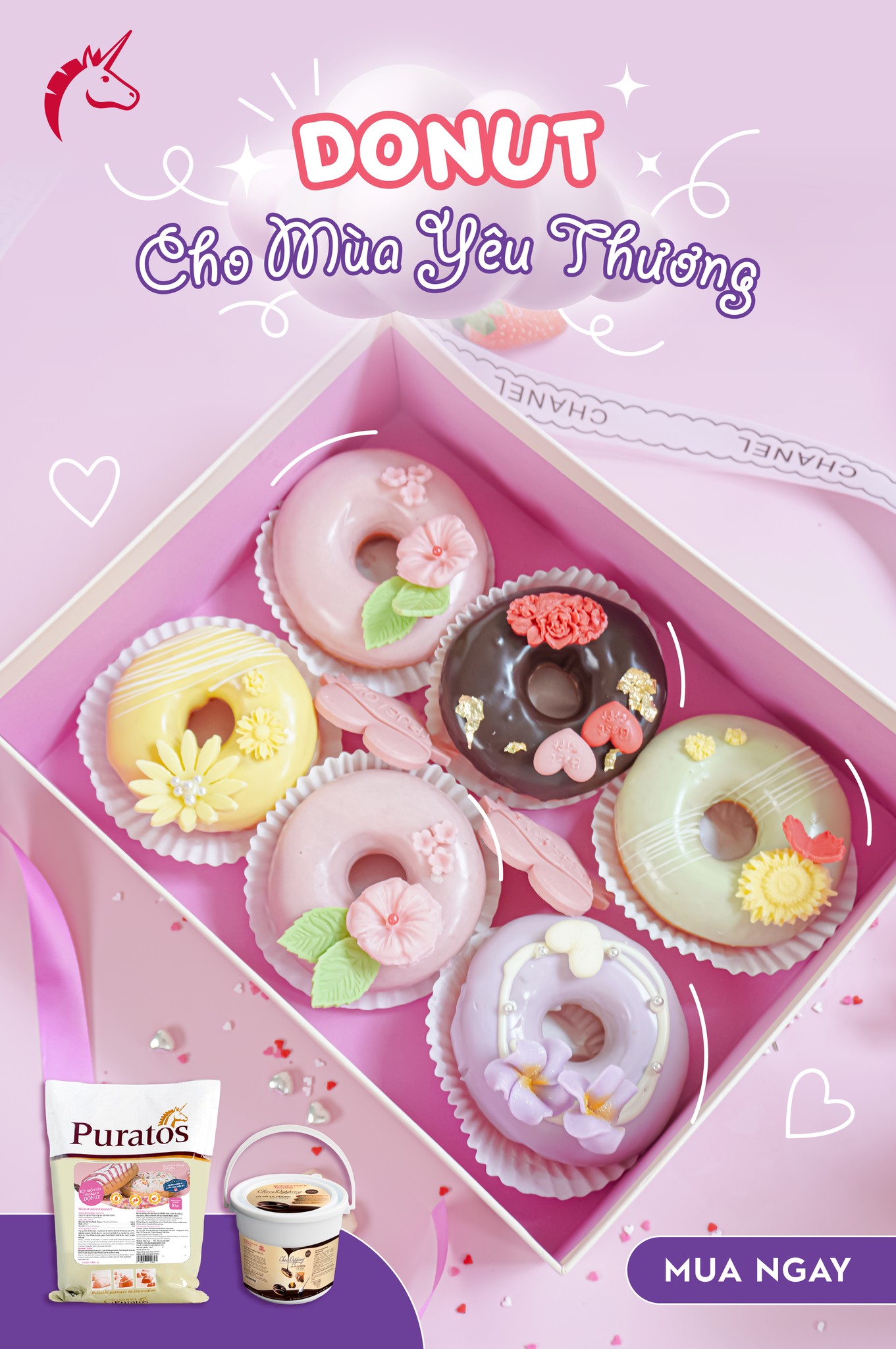 Bột Trộn Sẵn Bánh Donut Puratos 1kg