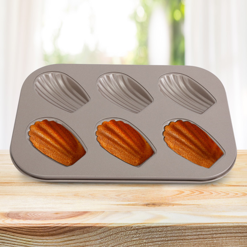 Khuôn 6 bánh madeleine vỏ sò dài