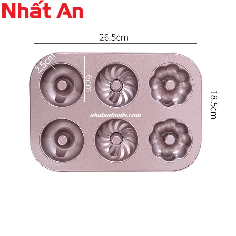 Khuôn Donut chống dính 6 bánh kiểu - 45476