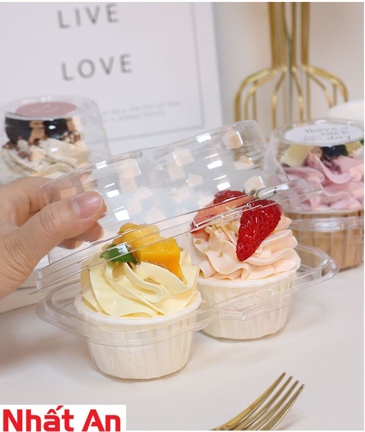 Hộp cupcake nhựa 2 bánh