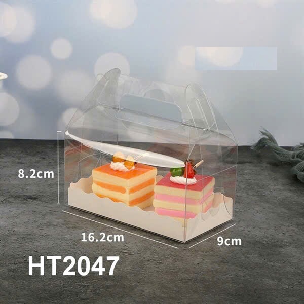 Hộp mica chữ nhật đáy giấy HT2047