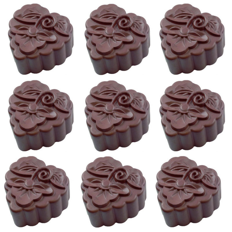 2233 - Khuôn socola bonbon hình tim hoa