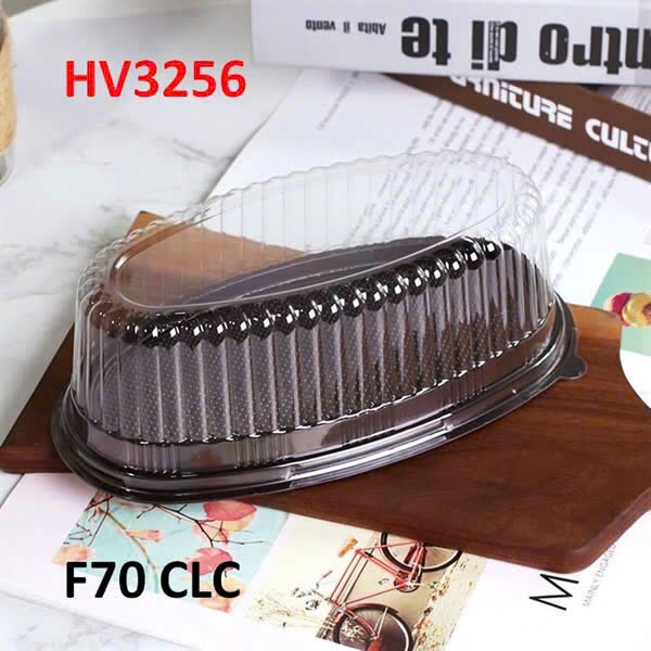 Hộp nhựa oval pet đế đen F70
