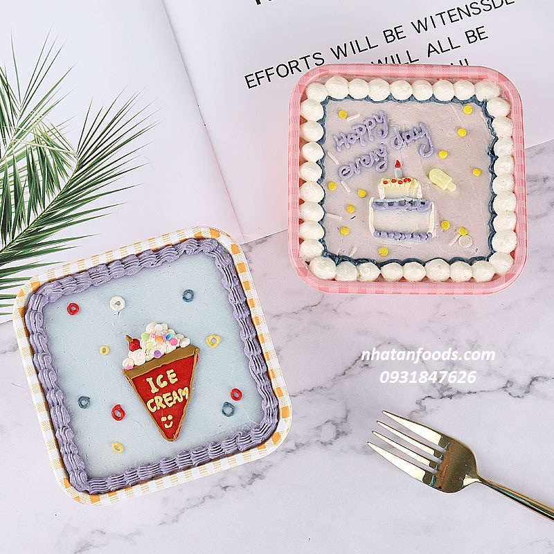 Hộp nhựa Caro hình vuông màu cam