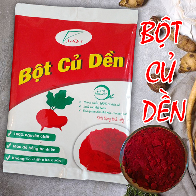 Bột màu tự nhiên củ dền Chợ Quê 50gr