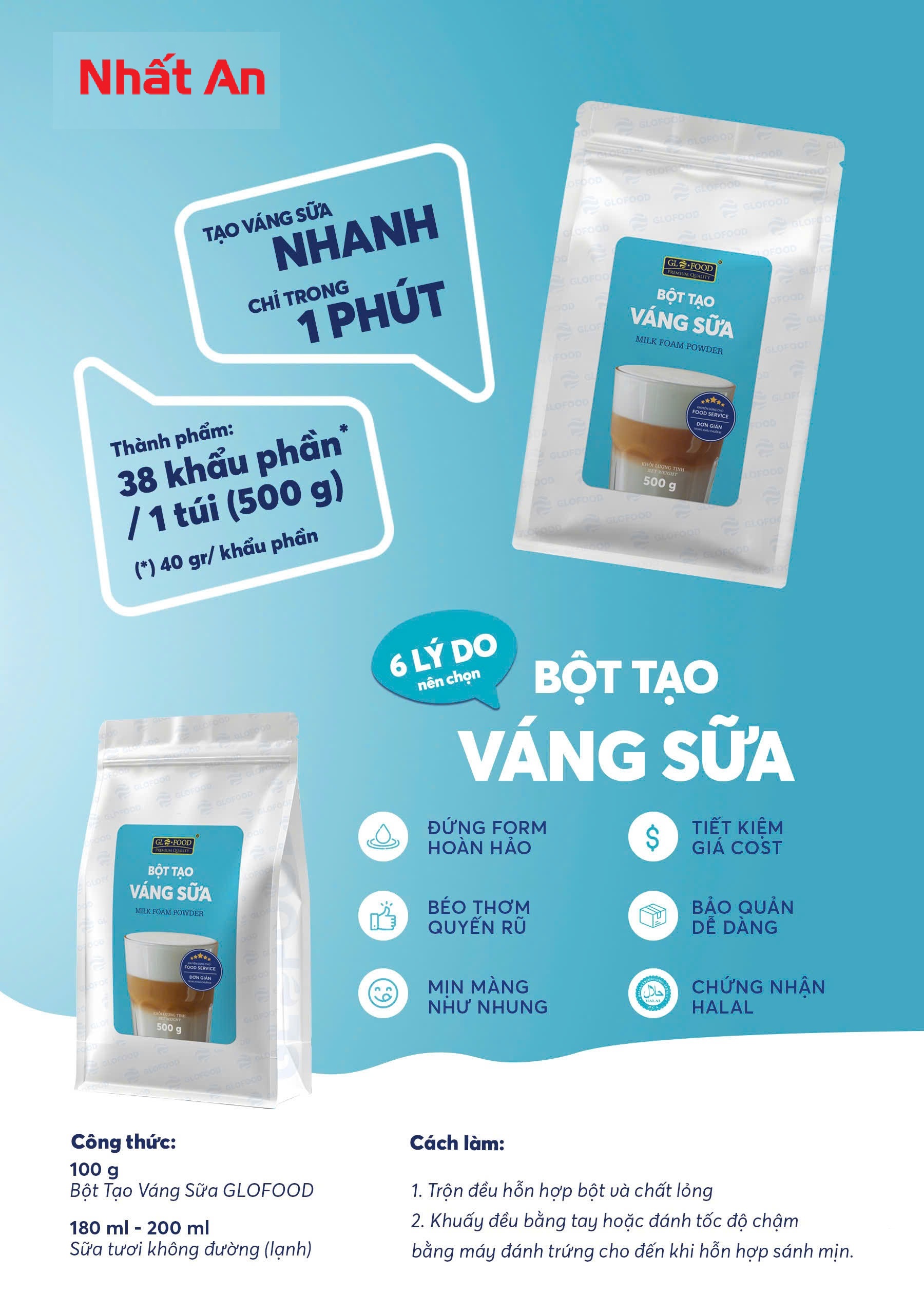 Bột milk foam / Bột tạo váng sữa