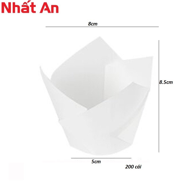Cup giấy (chén giấy) tulip màu trắng lốc 200 cái