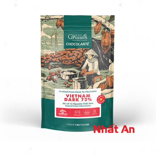 Socola hạt nút đen 72%/ Dark chocolate 72% Puratos (Có 3 size)